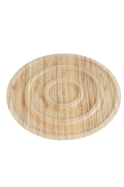 HOMEVEO Versatile wood divided serving platter for serving nuts and desserts 30 cm