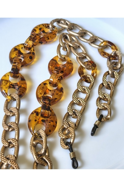 THİNBLACK Glasses Chain Thick Antique Gold Color Chain Strap for Thick-Ended Glasses