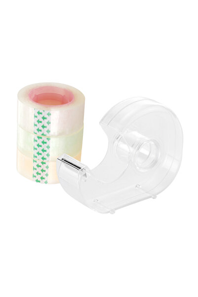 Lawazim مجموعة شريط حلزوني شفاف - 3 لفات مع موزع لاصق قوي سهل الاستخدام للتعل...