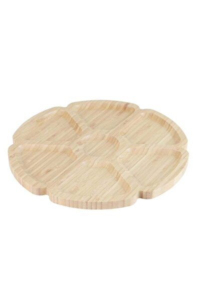 HOMEVEO Versatile wood divided serving platter for serving nuts and desserts