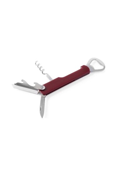 HENDI Corkscrew with 4 functions, 140 mm, chrome steel, plastic handle,