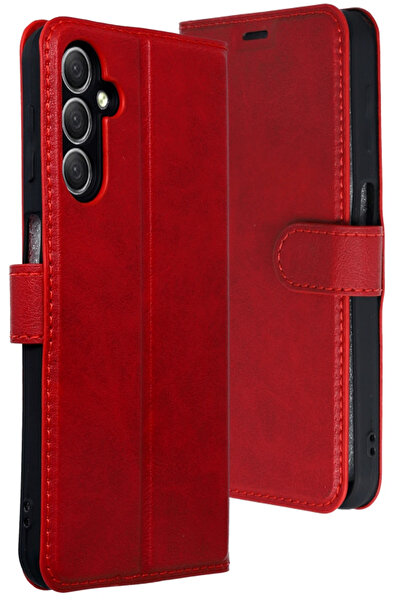 NewFace Zeroshop Samsung Galaxy A24 4g Case Trend S Plus Flip Cover Case - Red