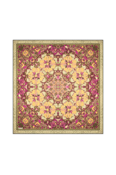 Bursa İpek Eșarfă din mătase twill cu model verde