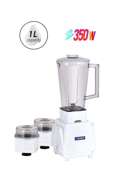 macest Multifunctional Electric Blender With Stainless Steel Blades 1L Jar 2 Grinders Over Heat Prot