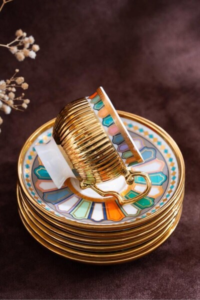 Evimin Eşyası Pompei 6-Person Porcelain Turkish Coffee Cup Set