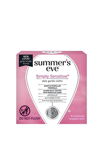 Summer's Eve مناديل تنظيف، سيمبلي سينسيتيف، 16 قطعة