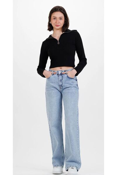 OurStyles Women's High-Waist Palazzo Jeans (2026)^^^^Relaxed Fit Stretch Deni...