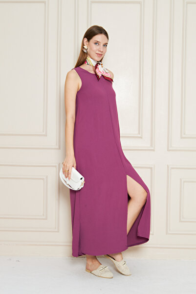 NEW LAVİVA Women's Sleeveless Slit Detailed Aerobin Dress 700-3760