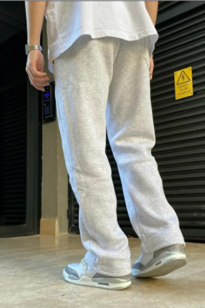 EydaMoon Men's Winter Baggy Cut Fleece-Lined Wide-Leg Sweatpants