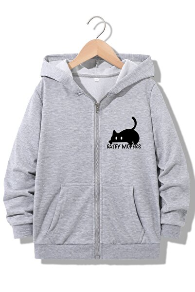 MODAVİBE Unisex Printed Zippered Children's Jacket – Hooded – 2 Thread Raster...