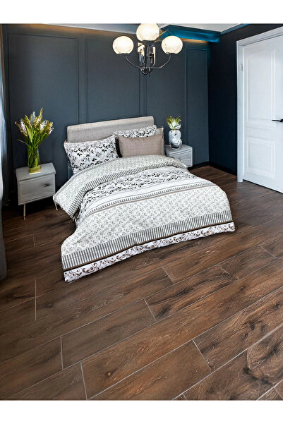 JOLLY HOME طقم غطاء لحاف بنمط أسود على خلفية بيضاء - مقاس مزدوج، 100% قطن، مل...