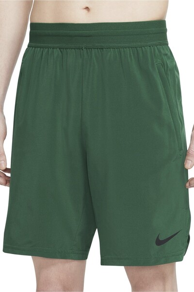 Nike Pro Dri Fit Flex Vent Max 8 Inch Shorts Zippered Men's Training Shorts Khaki Green