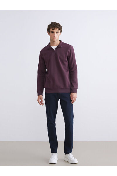 LC Waikiki Stand Collar Long Sleeve Men's Thick Sweatshirt