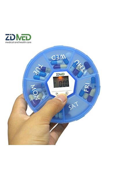 zidmed جهاز إنذار الطب الذكي صندوق دواء رقمي مزود بمنبه وشاشة واضحة