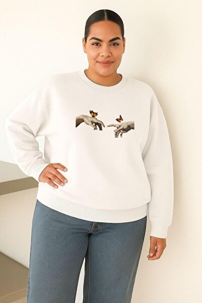 DM DOLCE MORE Hanorac unisex de mărime mare, cu 3 fire, din bumbac pieptănat,...