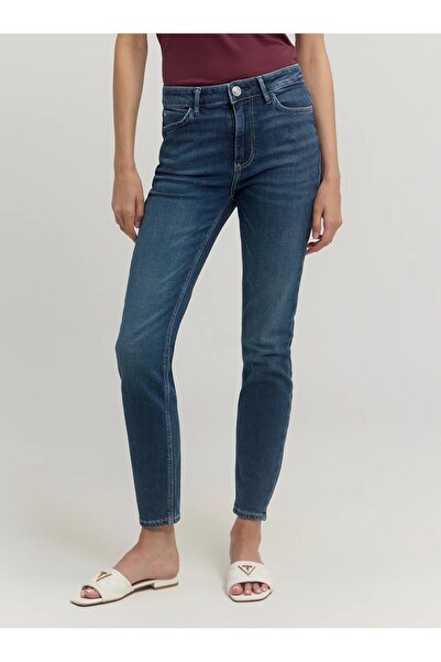Guess yüksek belli dar kesim kot pantolon W4BA46D592A Mavi