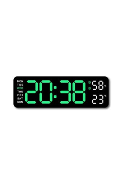 Poro Online Wall Clock/Desk Clock 6629 Green Light Alarm Remote Control Temperature