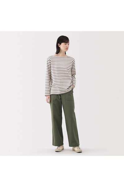 Muji Washed Herringbone Baker Pants