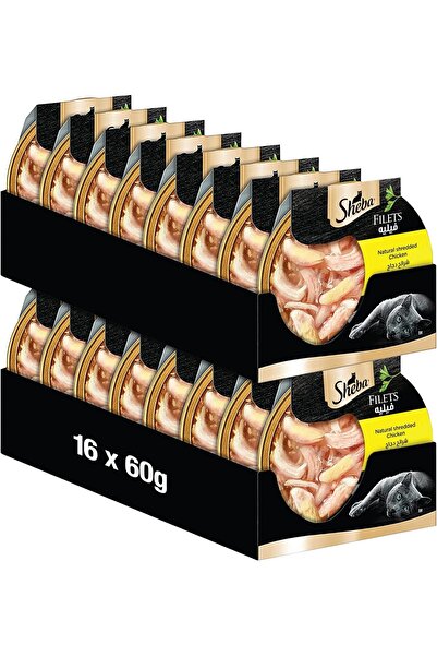 SHEBA طعام القطط: شرائح دجاج طبيعية مبشورة، من صدور دجاج طبيعية، معززة بالعناصر الغذائية الضرورية