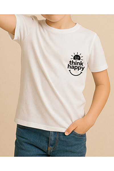 TREND YANKI تي شيرت للأطفال من الجنسين (فكر في السعادة)