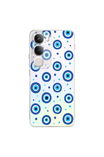 PrintiFy Vivo Y19s İle Uyumlu Nazar 1 Baskılı Kamera Korumalı Şeffaf Kılıf