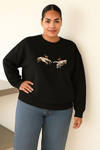 DM DOLCE MORE Φούτερ μεγάλου μεγέθους unisex με στάμπα με 3 νήματα χτενισμένο βαμβάκι