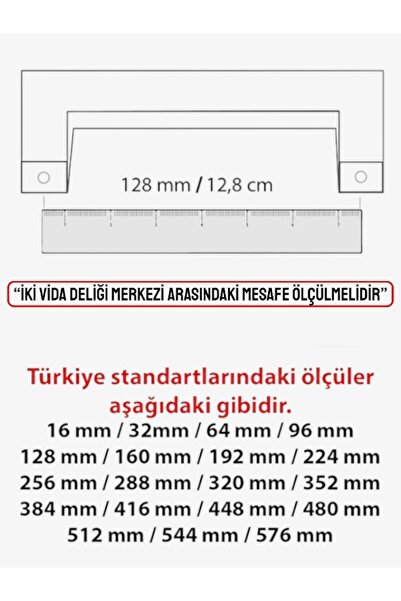 Üsküp Yapı & Mimarlık KALE KULP SİYAH 96 MM Çekmece Mutfak Dolap Kulpu Kulp Lüx Premium Ağır Metal