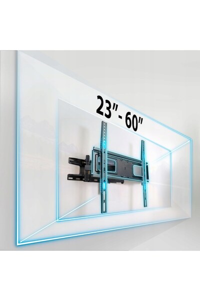 EBA Wall-Mounted TV Bracket, EBA, Pivoting, Black, 23"-60" (58-165cm), Max 45 kg