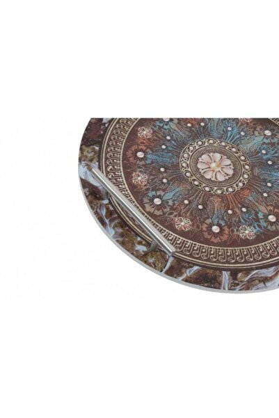 HOMEVEO صينية تقديم خشبية دائرية مصنوعة من الخشب المنقوش