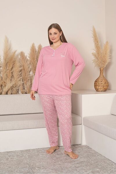 Asel Plus Size Interlock Fabric Pajama Set