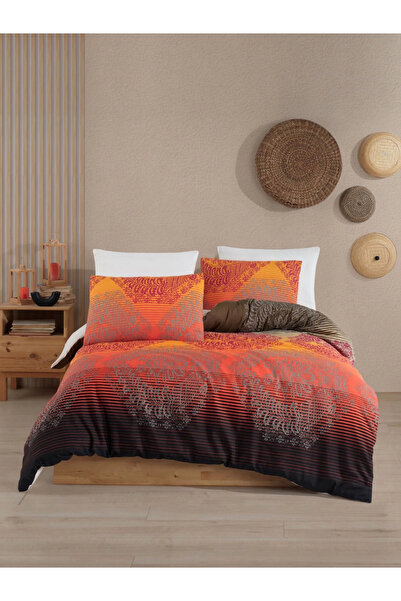JOLLY HOME Lodos Home Conzaliza 100% Cotton Double Duvet Cover Set-Red/Black