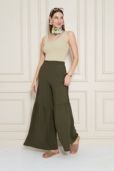 NEW LAVİVA Women's Drawstring Detail Aerobin Casual Pants 700-3763