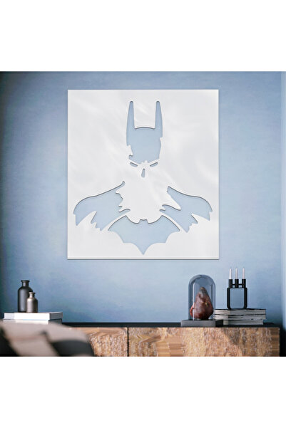 4gdran منحوتة اكريلك فضي بنقشة باتمان