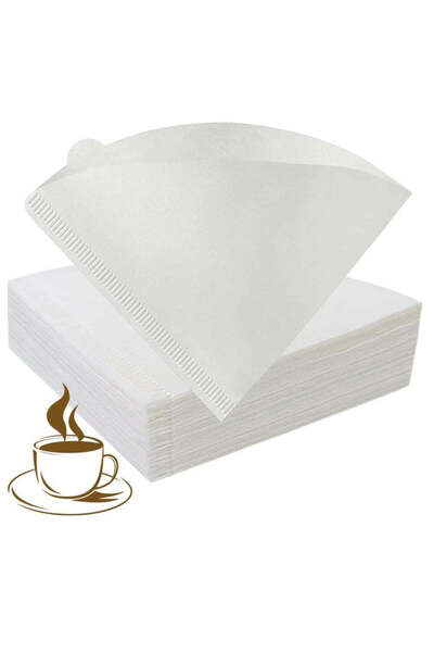 FFA Coffee Filters with Conical Shape Made from White Paper, 100 Pieces