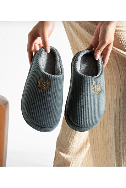 WOSSE نعال منزلية شتوية للجنسين مطرزة ومنسوجة بنعل غير قابل للانزلاق ومضاد لل...