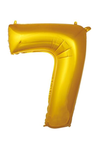 eahome Number 7 Helium Balloon 76 cm Gold Color - 7 Year Old Balloon - 7 Year Old Balloon - Number 7 Balloon