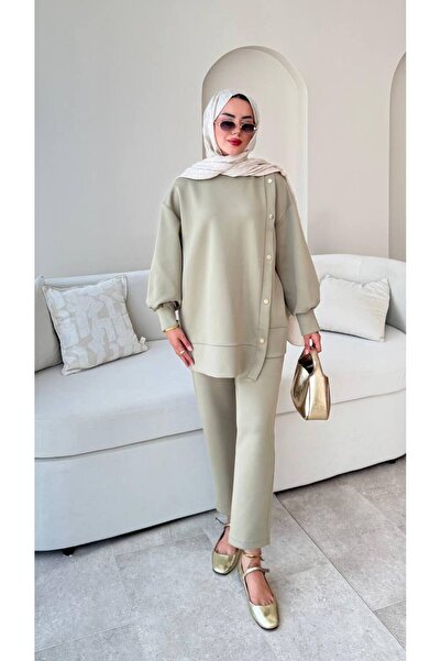 Molly Nelly Kadın Skuba Yandan Çıtçıtlı Pantolon Tesettür Takım