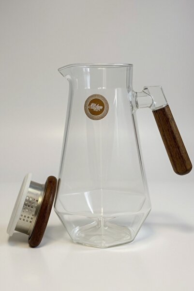 Kitchen Way Akasya Sap - Kapaklı Borosilikat Cam Sürahi KW-849