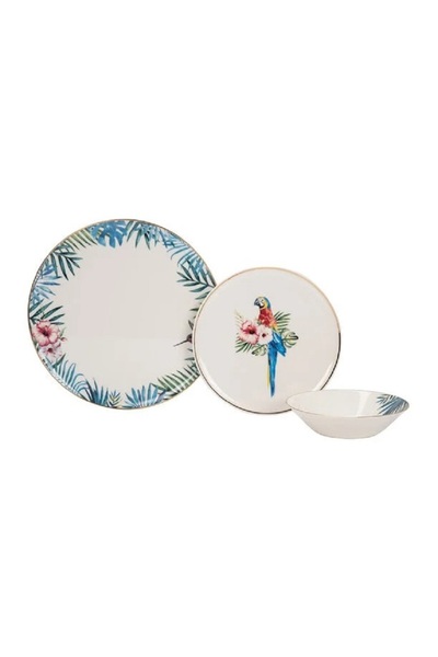 Porland طقم عشاء مكون من 18 قطعة، يكفي 6 أشخاص، بتصميم غريب