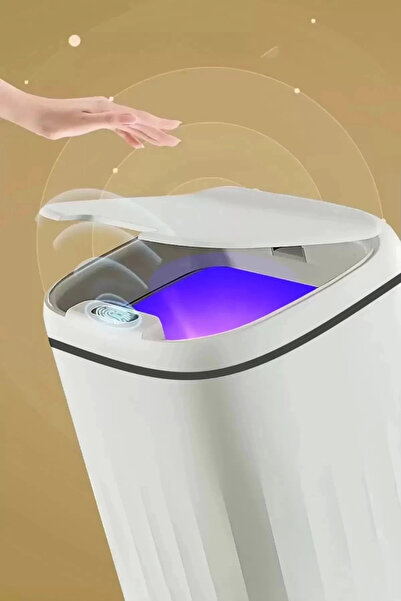 FrereConception Akıllı Teknolojik Sensörlü Çöp Kovası Işık Koku Geçirmez Ofis Banyo Mutfak 20l Uv