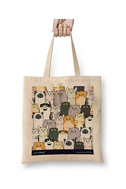 Toyaso Солодкі та милі котики Cats Тканинна сумка з довгими ручками Сумка для покупок Сумка для пляжу