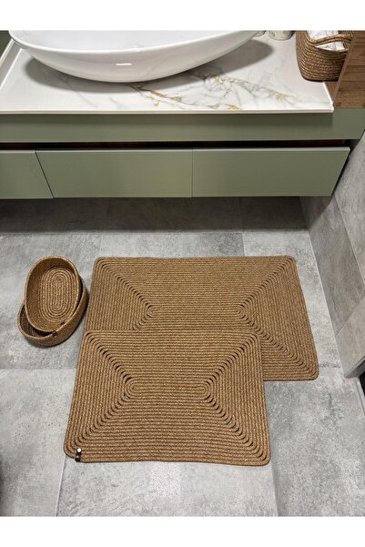 MaVaux VNDK Σετ Μπάνιου από Γιούτα, Ψάθινο, Σετ Πατάκια Μπάνιου, Σετ Καλάθια Μπάνιου, Σετ Πατάκια Μπάνιου, Σετ Τουαλέτας, Σετ Μπάνιου