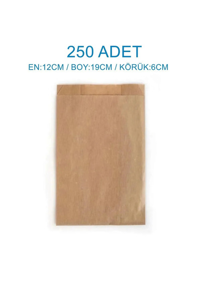 HDF PAZARLAMA 250 Pieces Small Size Gift, Pastry Paper Brown Shampoo Paper-(En:12Cm/Boy:19Cm/Bellow:6Cm)