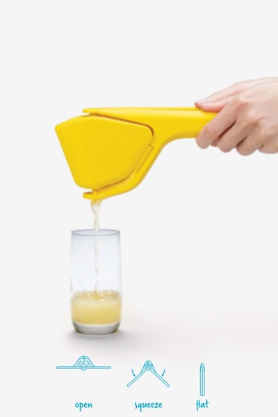 Jenisa Dreamfarm Fluicer – Easy Squeeze Portable Lime, Lemon Squeezer Yellow Juicer 24 cm