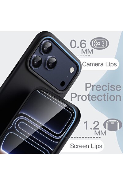 CaseHub Apple iPhone 17 Pro Max Kılıf İçi Kadife Kamera ve Ekran Yükseltili Lansman Silikon Kapak Siyah