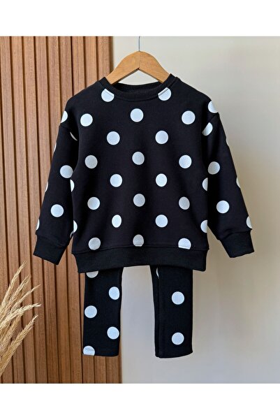 Alvadonna Polka Dots Girl's Bottom and Top Leggings Set