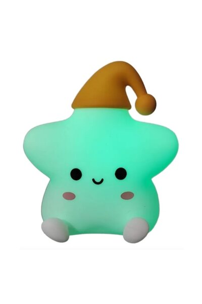 Dali Lampă de noapte pentru copii, cu priză, buton pornit/oprit, model stea, plastic, verde
