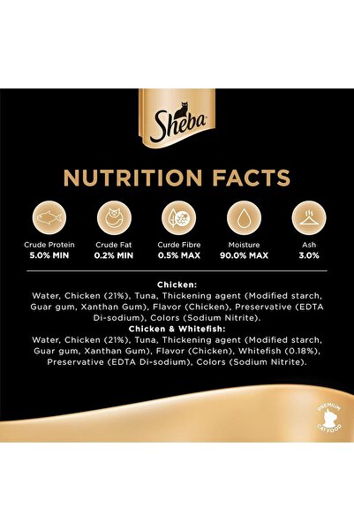 SHEBA Melty Mixed Creamy Treats Chicken & White Fish Flavors Cat Food, Pack of 4 Sachets x 12 Bags x