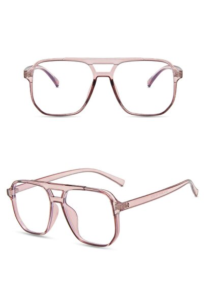 dalip Women's Blue Light Filter Glasses, Square Lens, Pink Plastic Frame