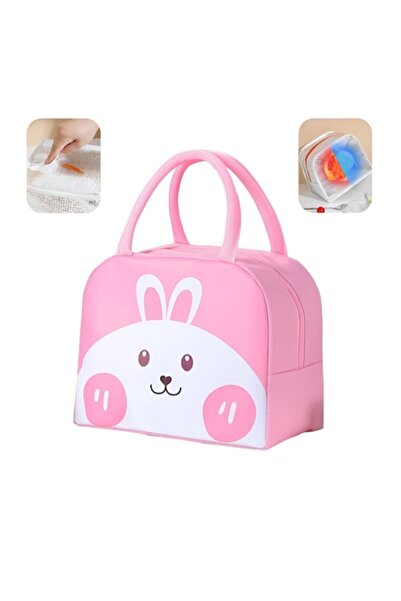 dalip Geanta Frigorifica Termo Izolanta pentru Copii, 22x14x19cm, Material Textil, Bunny Design, Roz